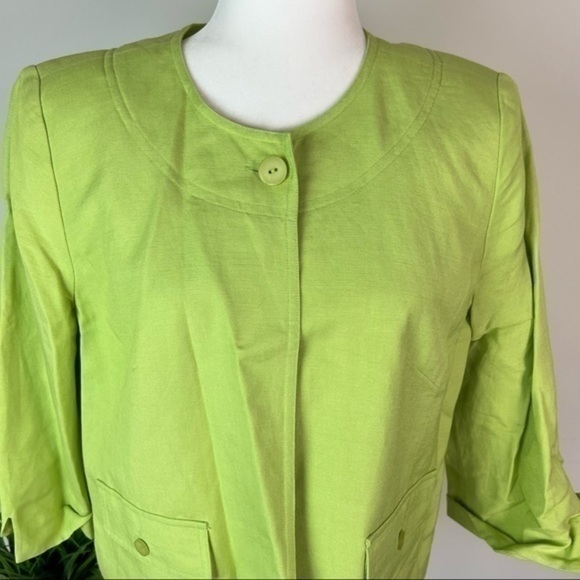 Talbots womens green one button boxy blazer size 10 - Picture 3 of 9